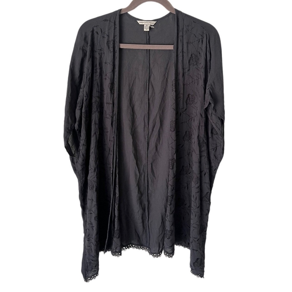 American Eagle Whimsigoth Embroidered Kimono Wrap Lace Trim Size XS/S